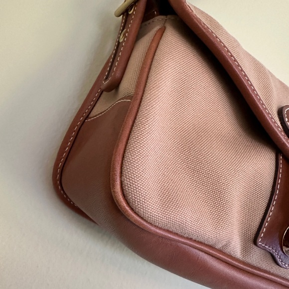 COACH VTG LEGACY DEMI BROWN CANVAS LEATHER FLAP SHOULDER BAG SMALL PURSE 9120 - Picture 3 of 13